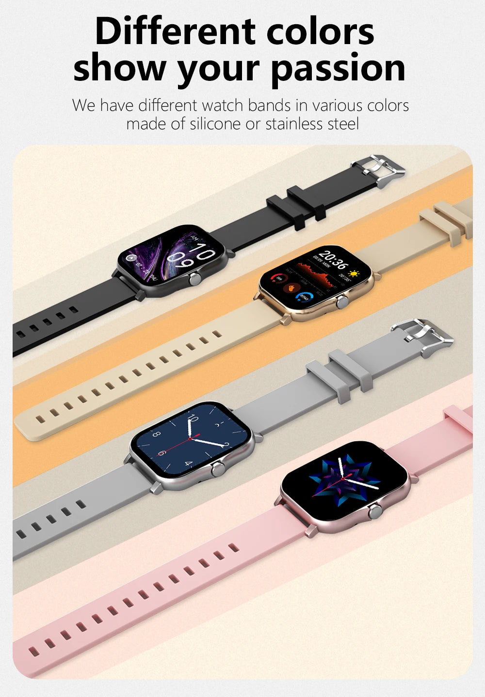 Smart watch with full touch screen