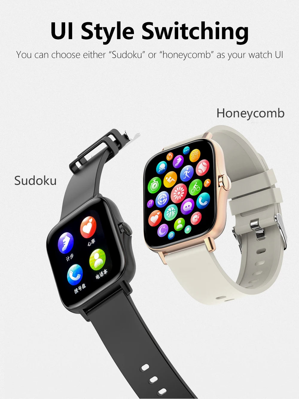 1.83'' Sport Smart Watch, Fitness Clock. Health Monitor Waterproof