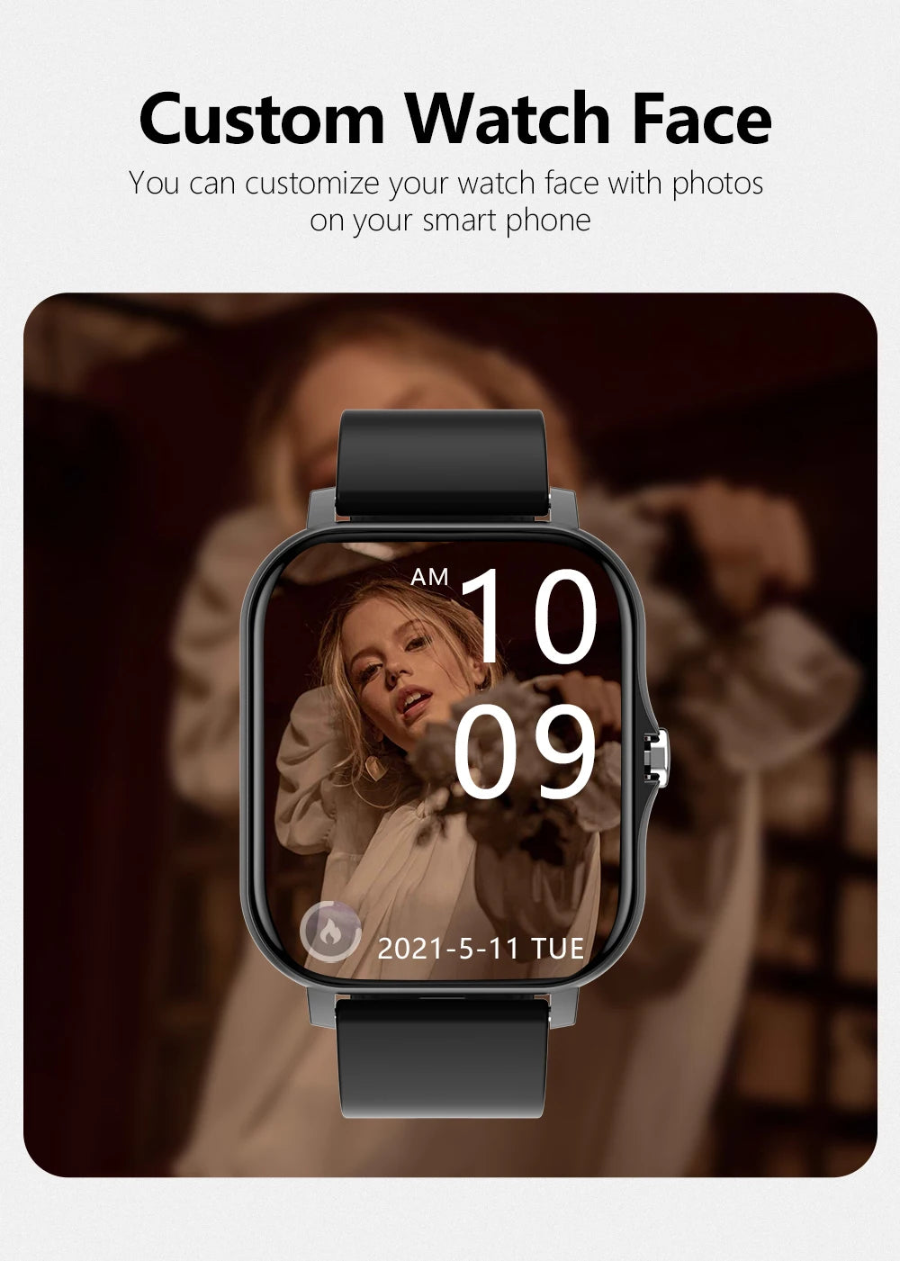 1.83'' Sport Smart Watch, Fitness Clock. Health Monitor Waterproof