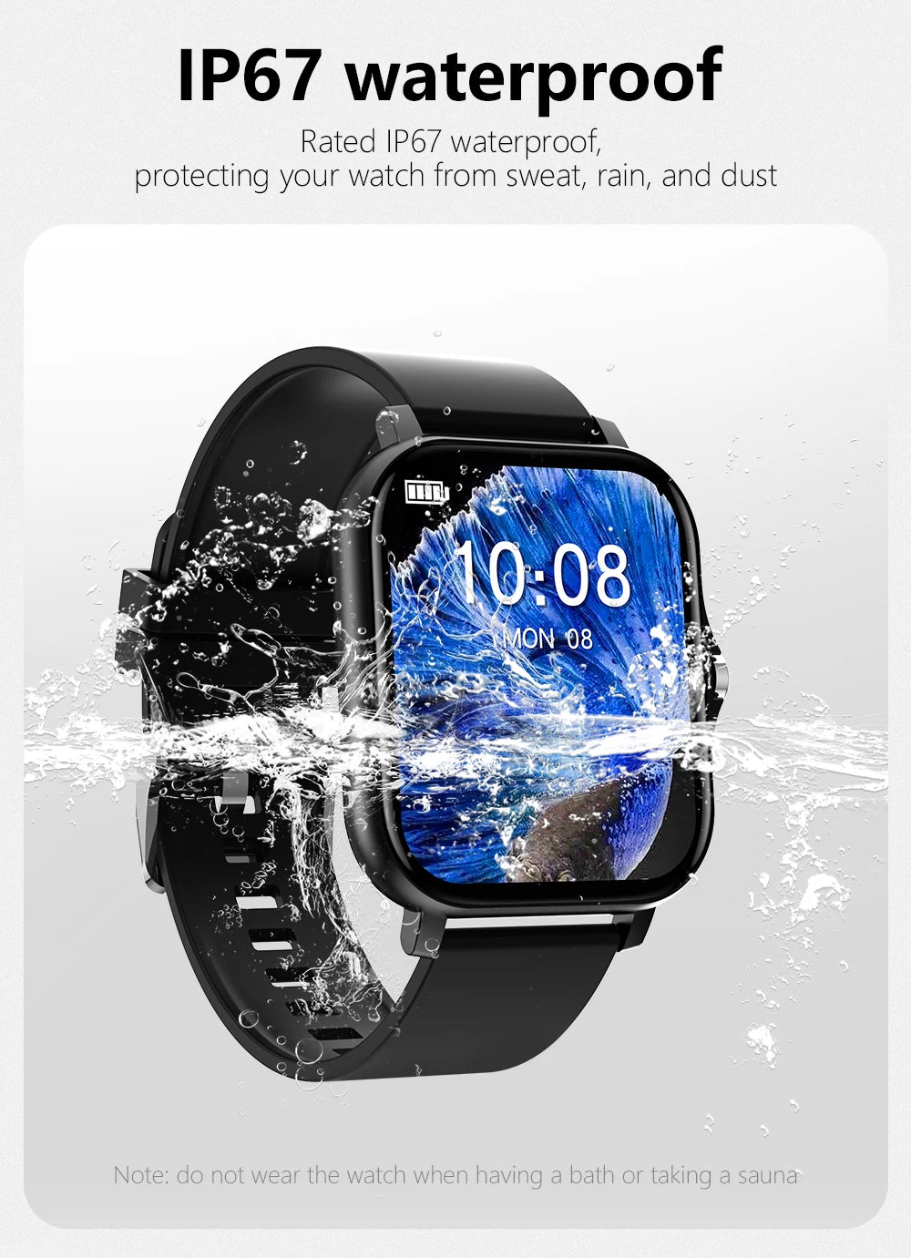 Smart watch with full touch screen