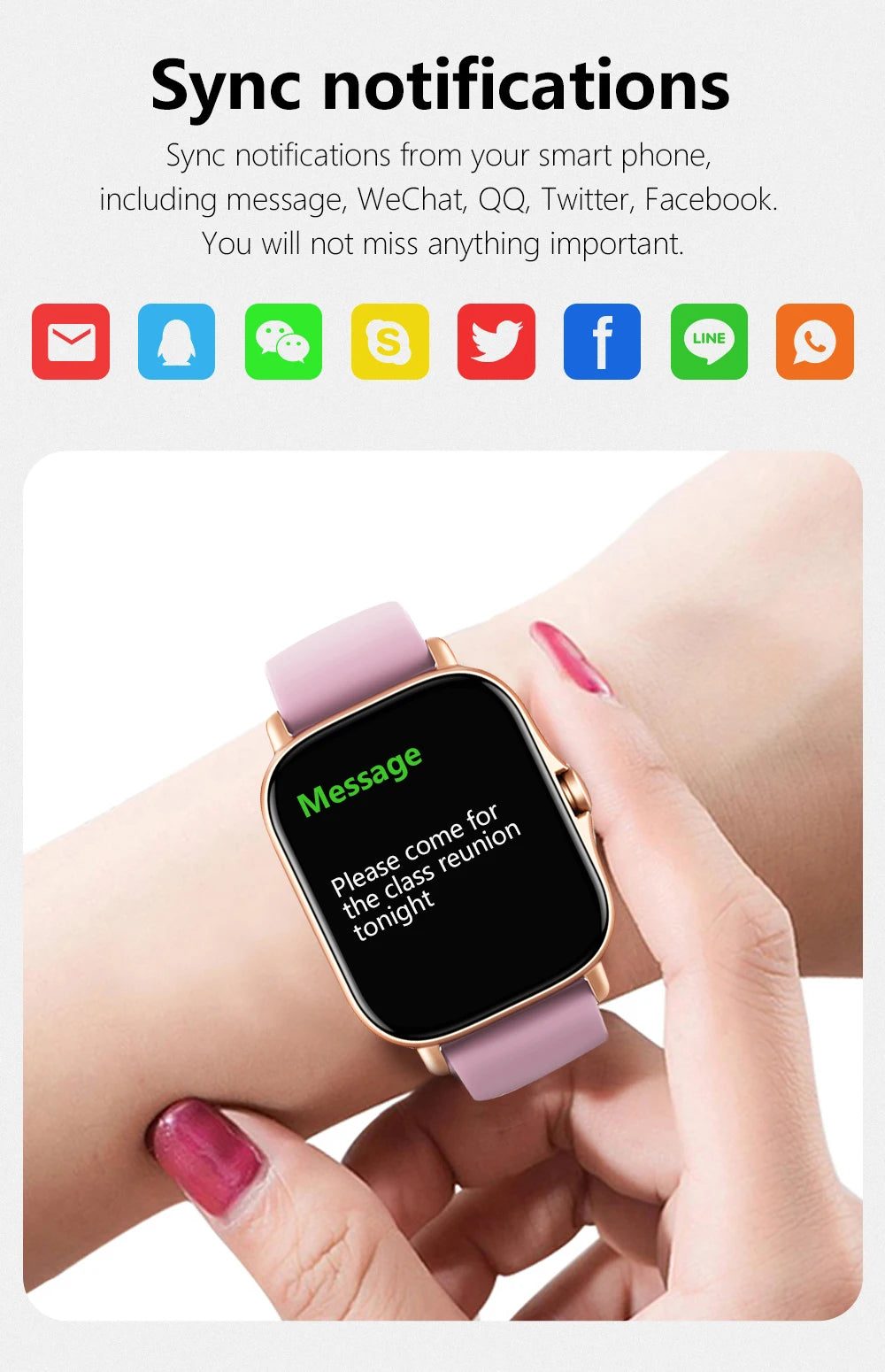 1.83'' Sport Smart Watch, Fitness Clock. Health Monitor Waterproof