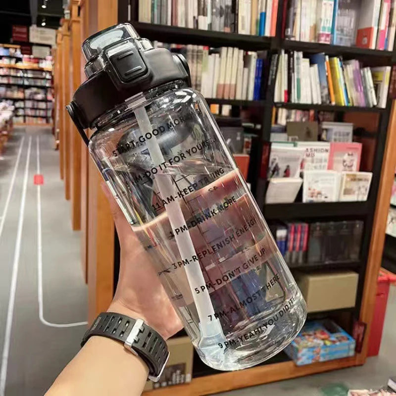 Big Water Bottle With Straw