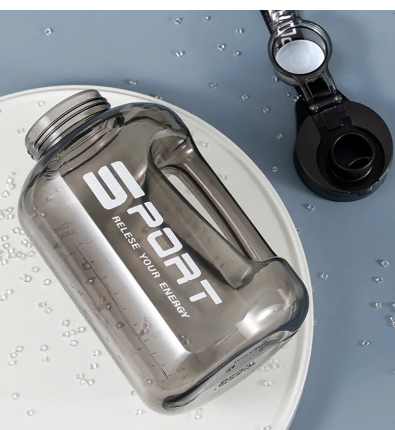 Large Water Bottle with Straw