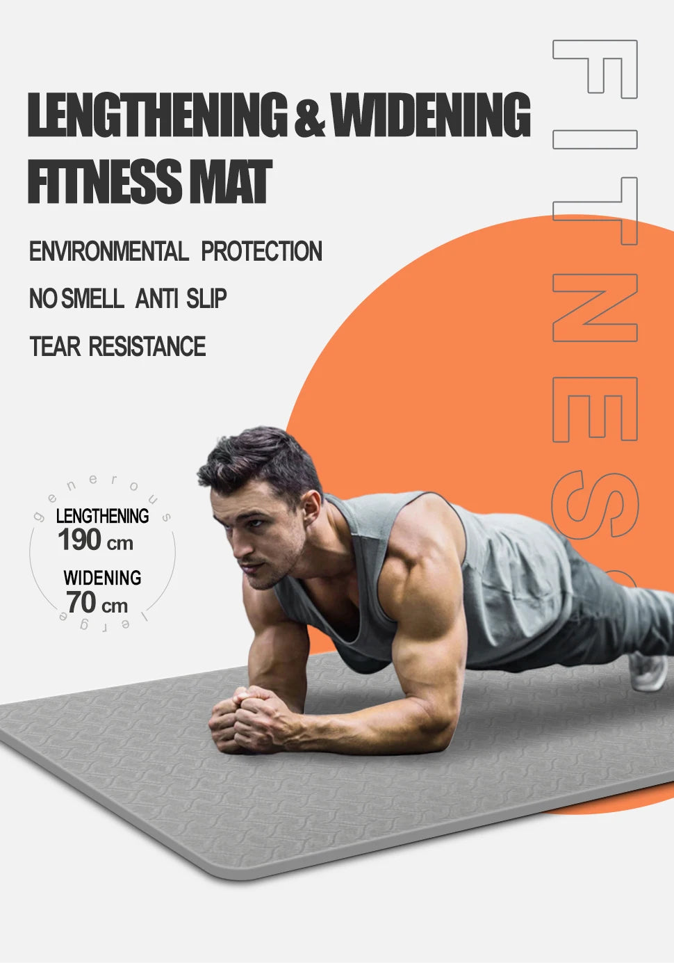 190CM Yoga Mat High Density Anti-Tear Exercise Mat