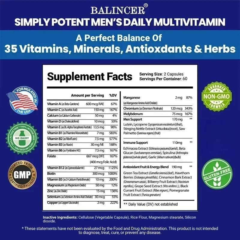 Men's Multivitamin -  vitamins B12, B6, zinc