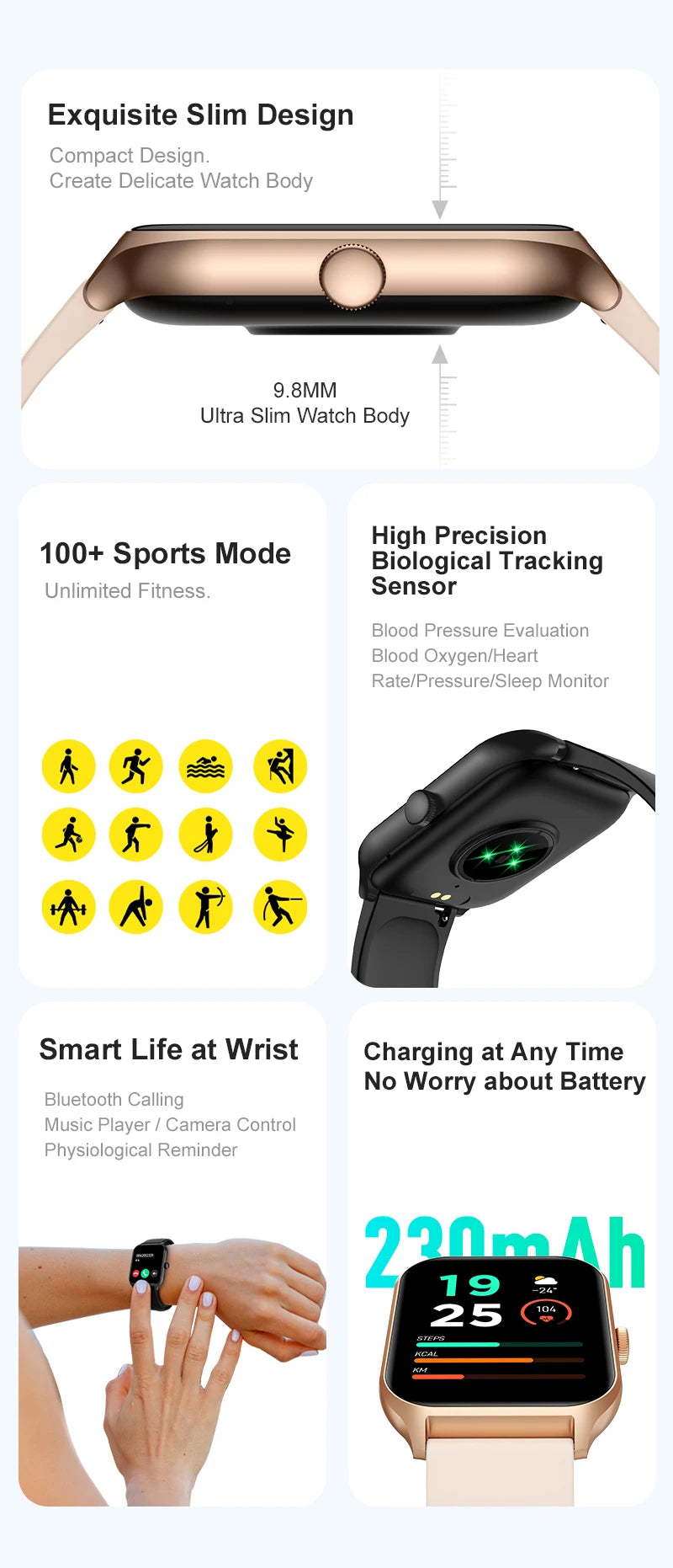Smart Watch  for Women Men HD display