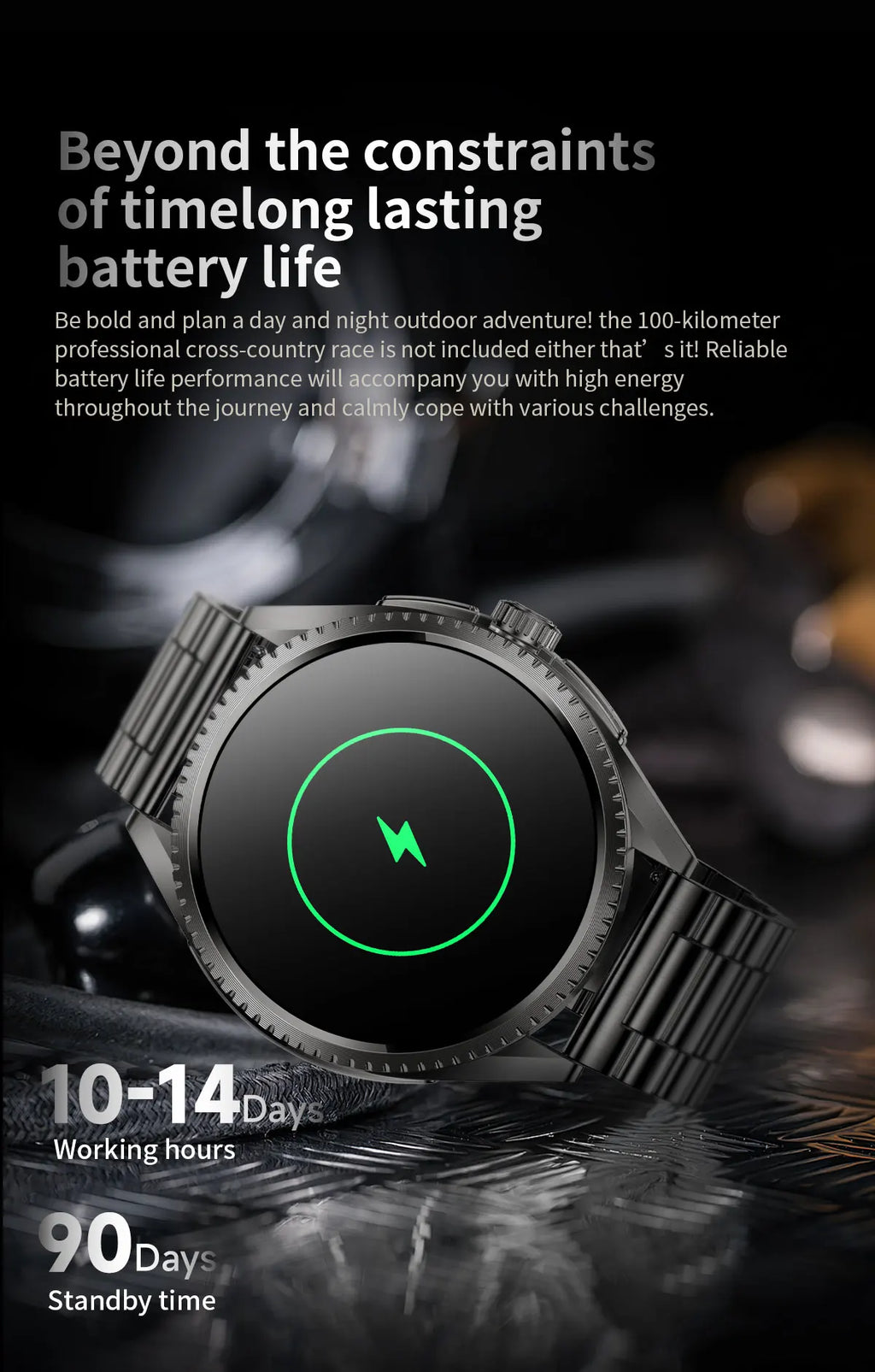 Smart Watch for Men 1.75-Inch AMOLED Luxury Business Sports Fitness Watch IP67 Water Resistant 620mAh Standby Multi-Sport Mode