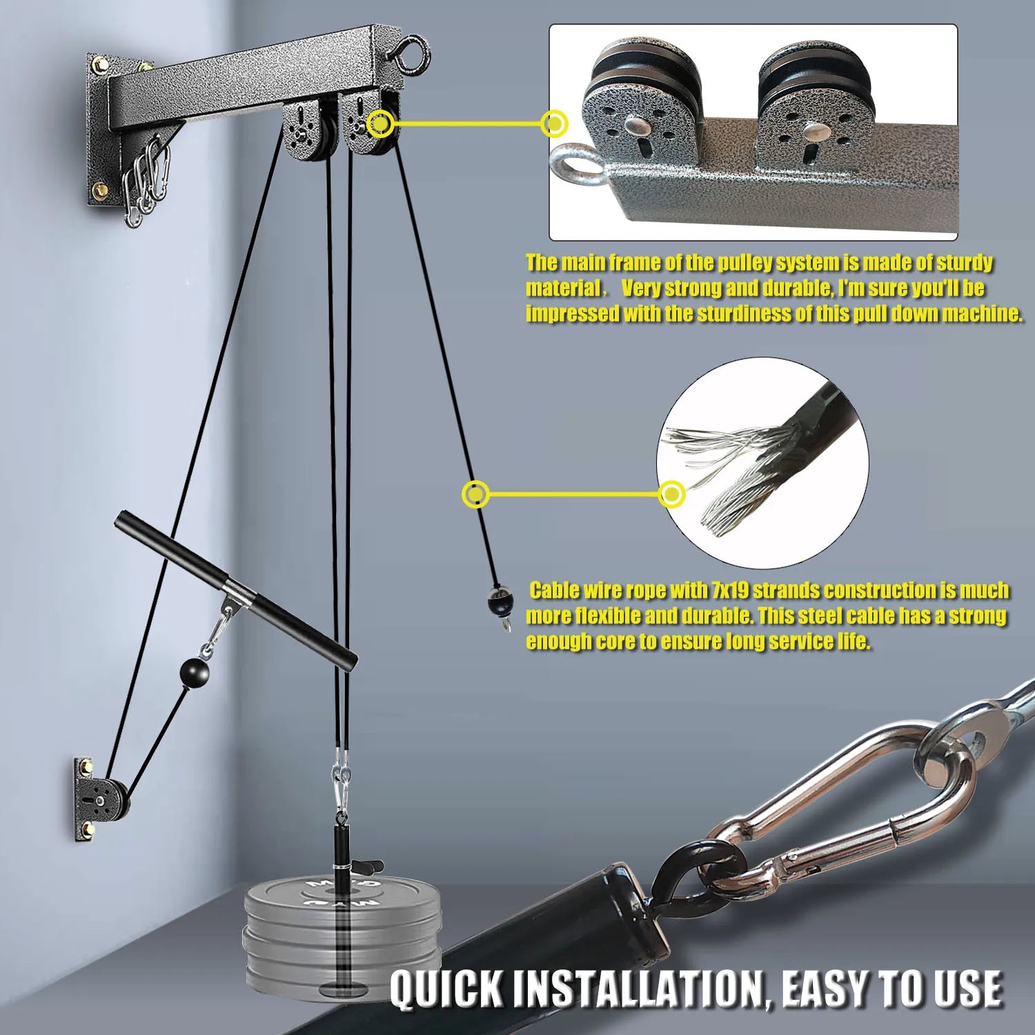 Fitness Wall Mounted Pulley System
