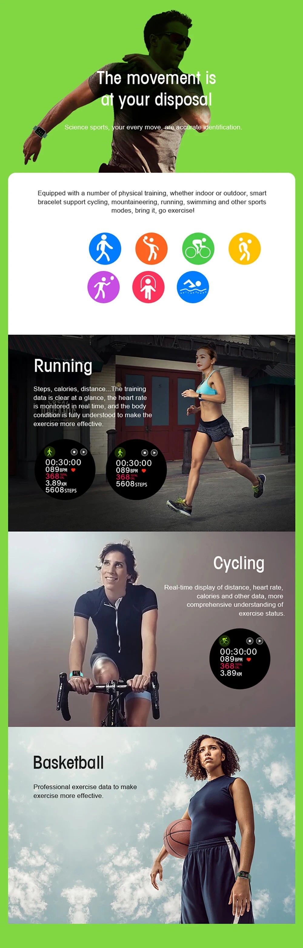 Smart Watches Men Women Sports Clock