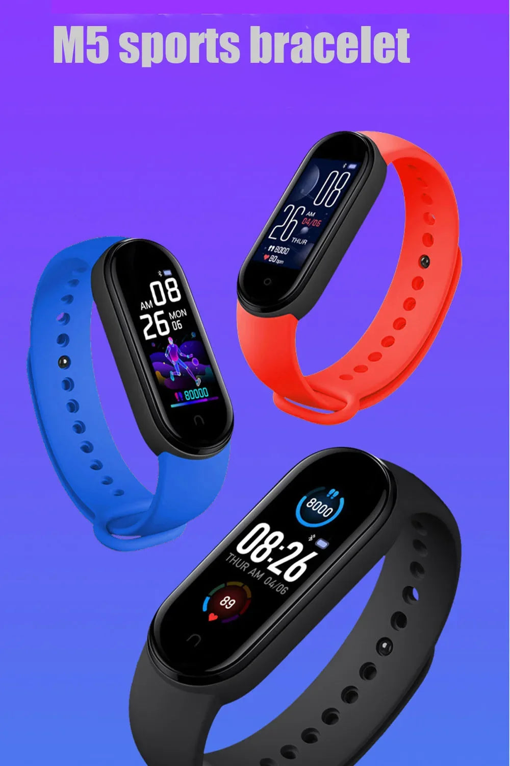 Mens Woman M5 Fitness Sport Wrist Pedometer