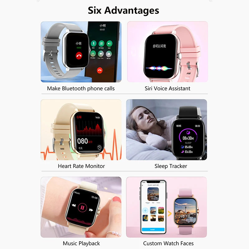 1.83'' Sport Smart Watch, Fitness Clock. Health Monitor Waterproof
