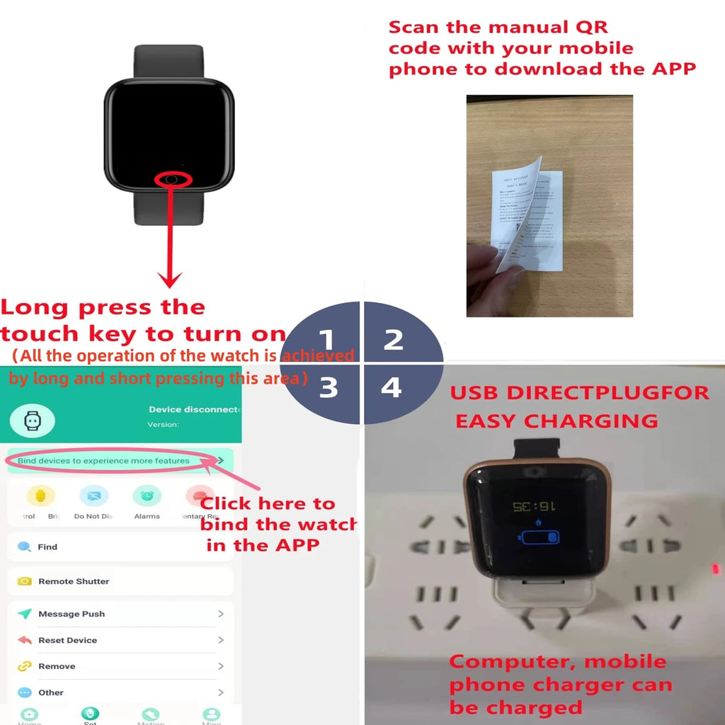 Smart Watch For Women Men Wristwatch