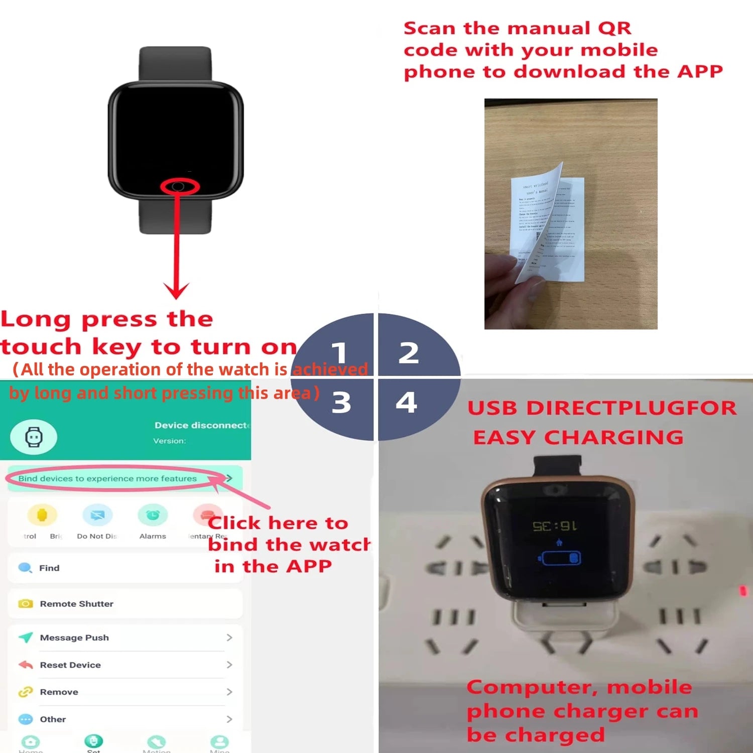 Smart Watch For Women Men Wristwatch