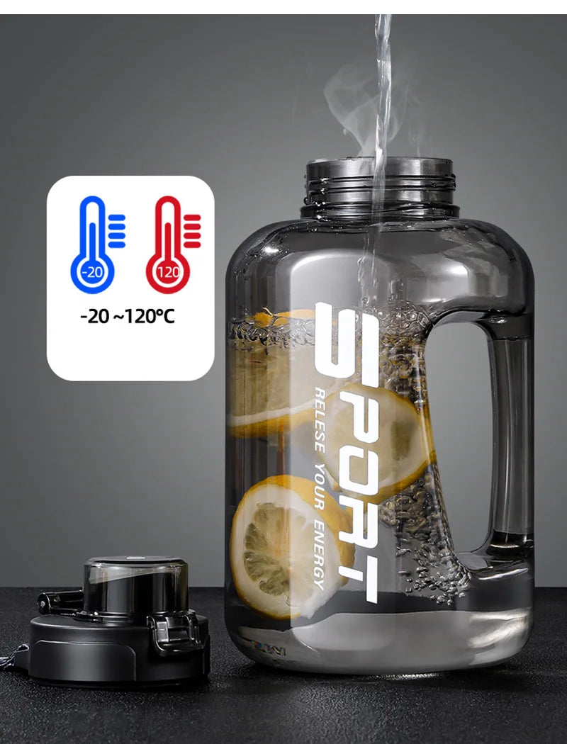 Large Water Bottle with Straw