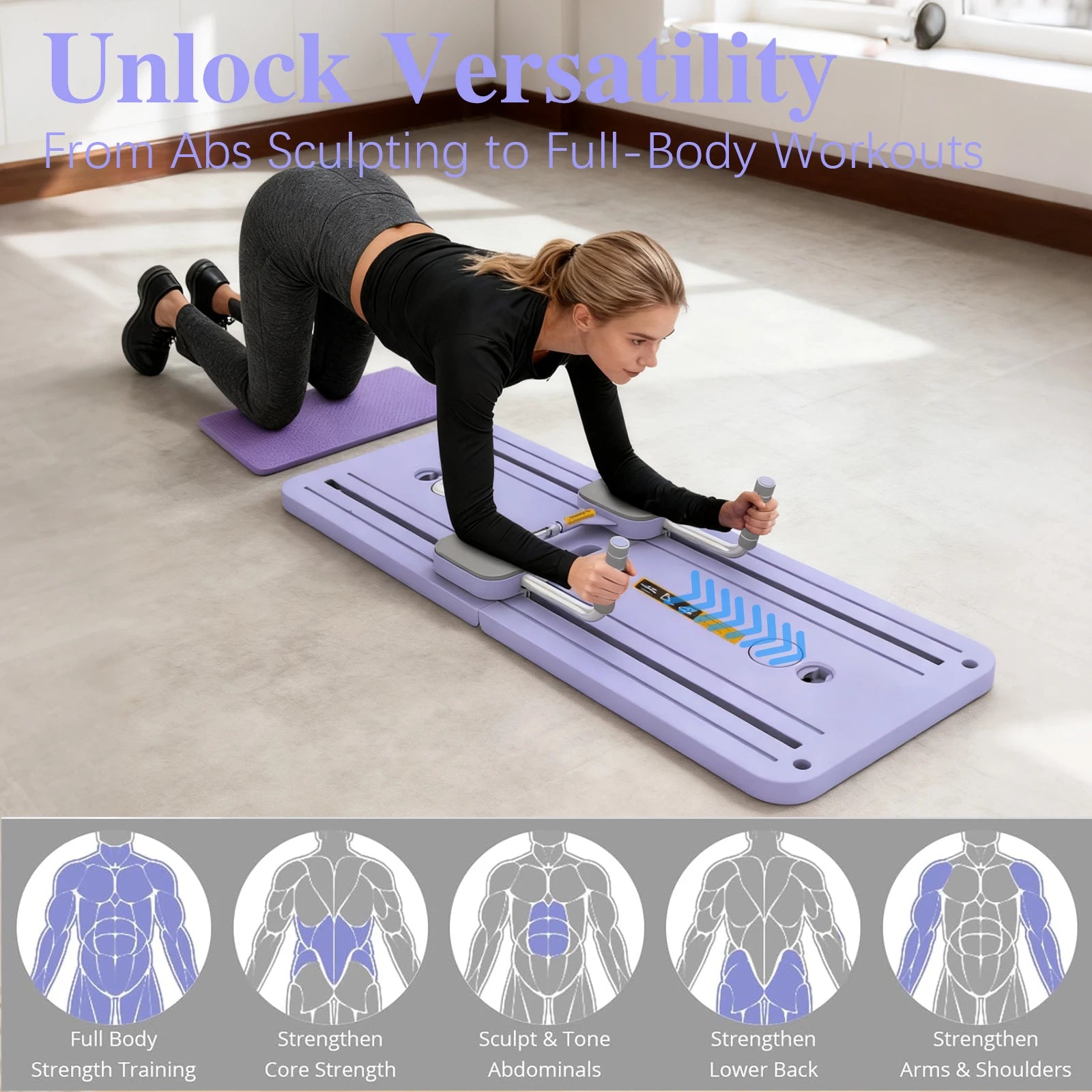 Multifunctional Home Fitness Folding Abdominal Board for Pilates Push Up