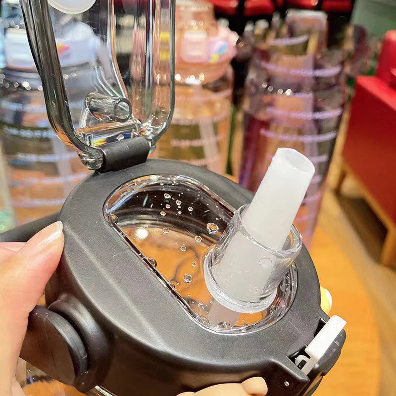 Big Water Bottle With Straw