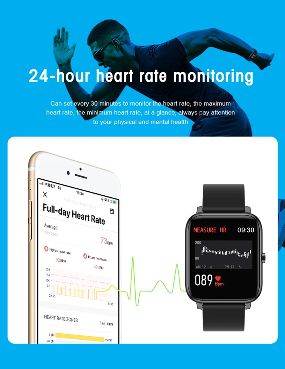 Smart Watches Men Women Sports Clock