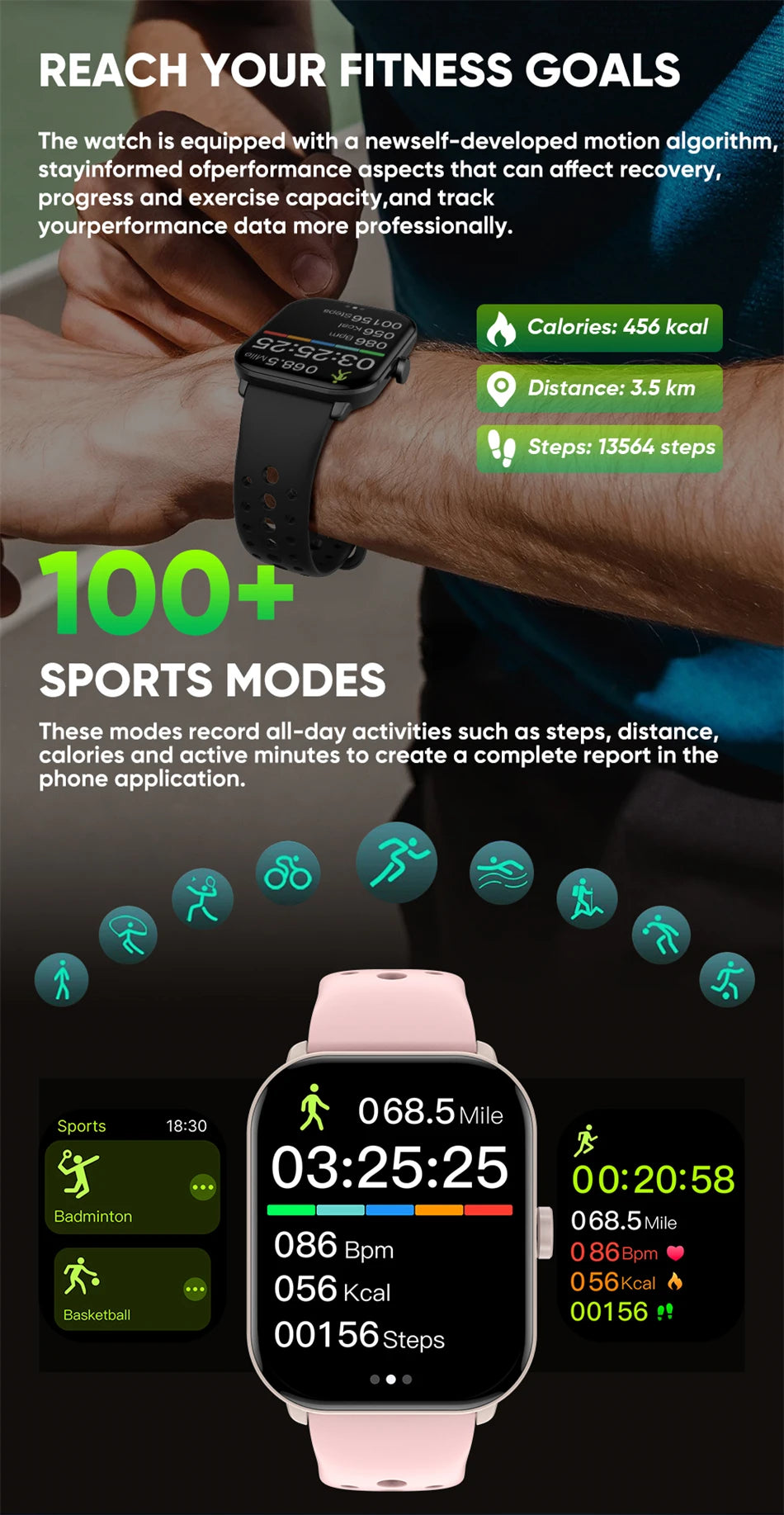 Smartwatches Men Women HD