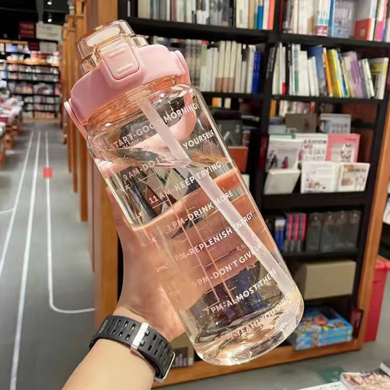 Big Water Bottle With Straw