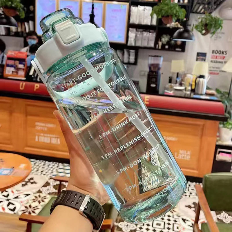 Big Water Bottle With Straw