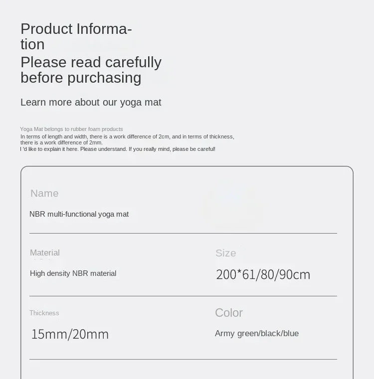 Thick 20mm Men's Gym Mat