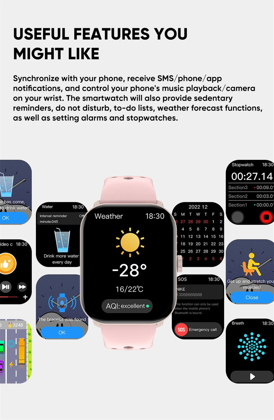 Smartwatches Men Women HD