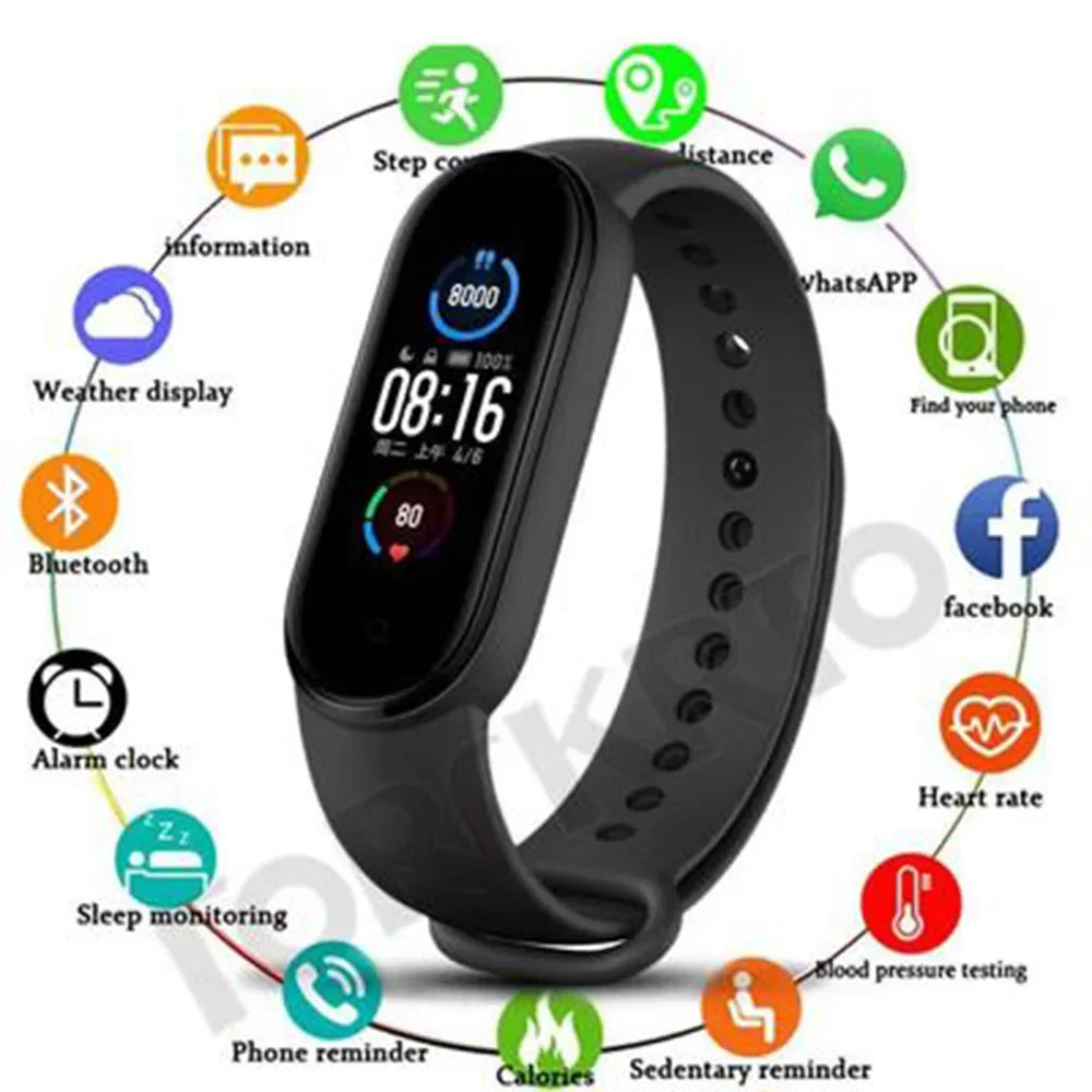 Mens Woman M5 Fitness Sport Wrist Pedometer