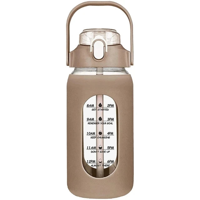 Glass Water Bottles With Straw