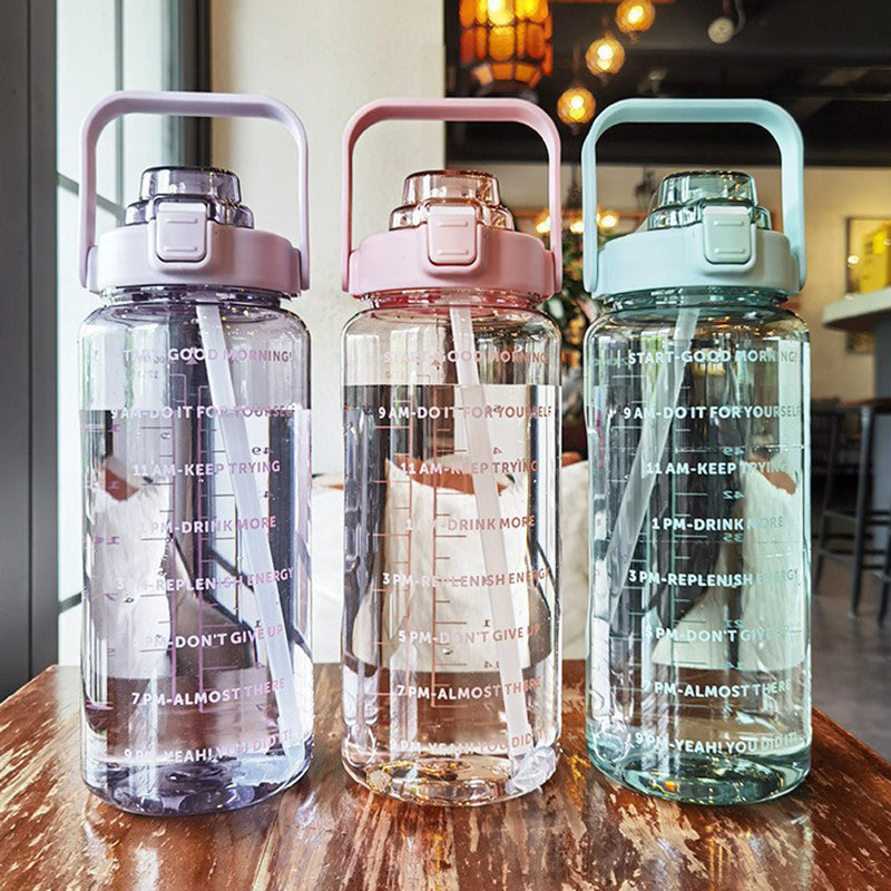 Big Water Bottle With Straw