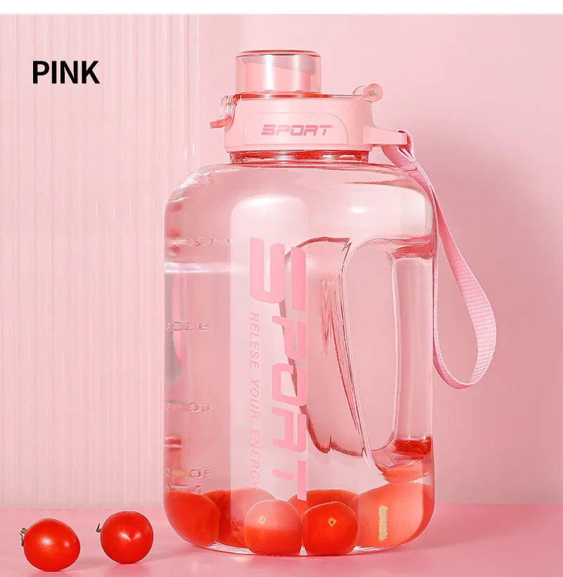 Large Water Bottle with Straw