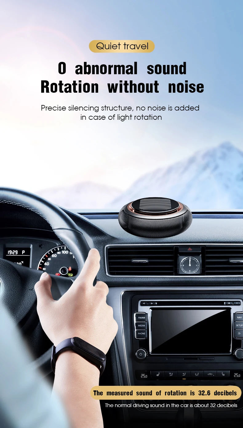 New Solar Energy Rotating Aromatherapy Car Air Freshener