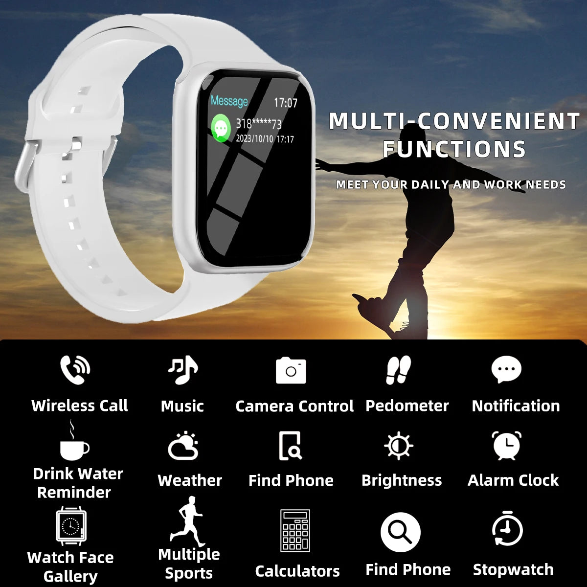 Smart Watch  Men & Women 1.83in Full Touch Screen Watch