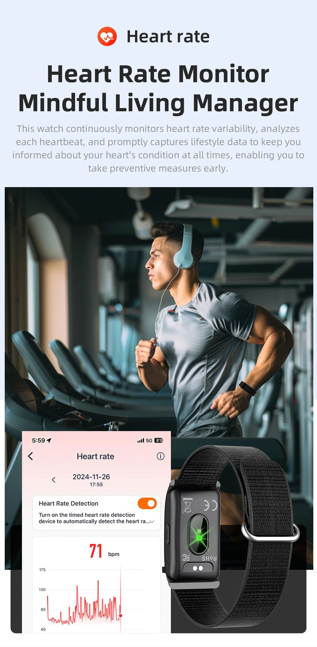 Fitness Tracker Smart Bracelet