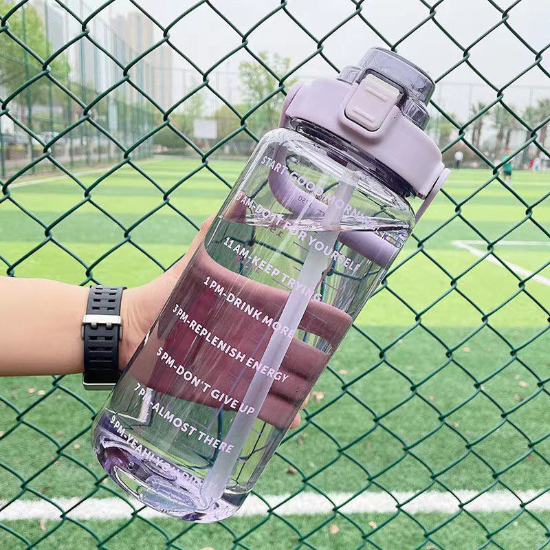 Big Water Bottle With Straw