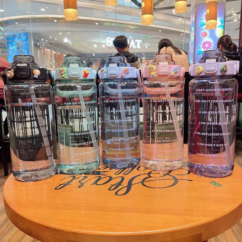 Big Water Bottle With Straw