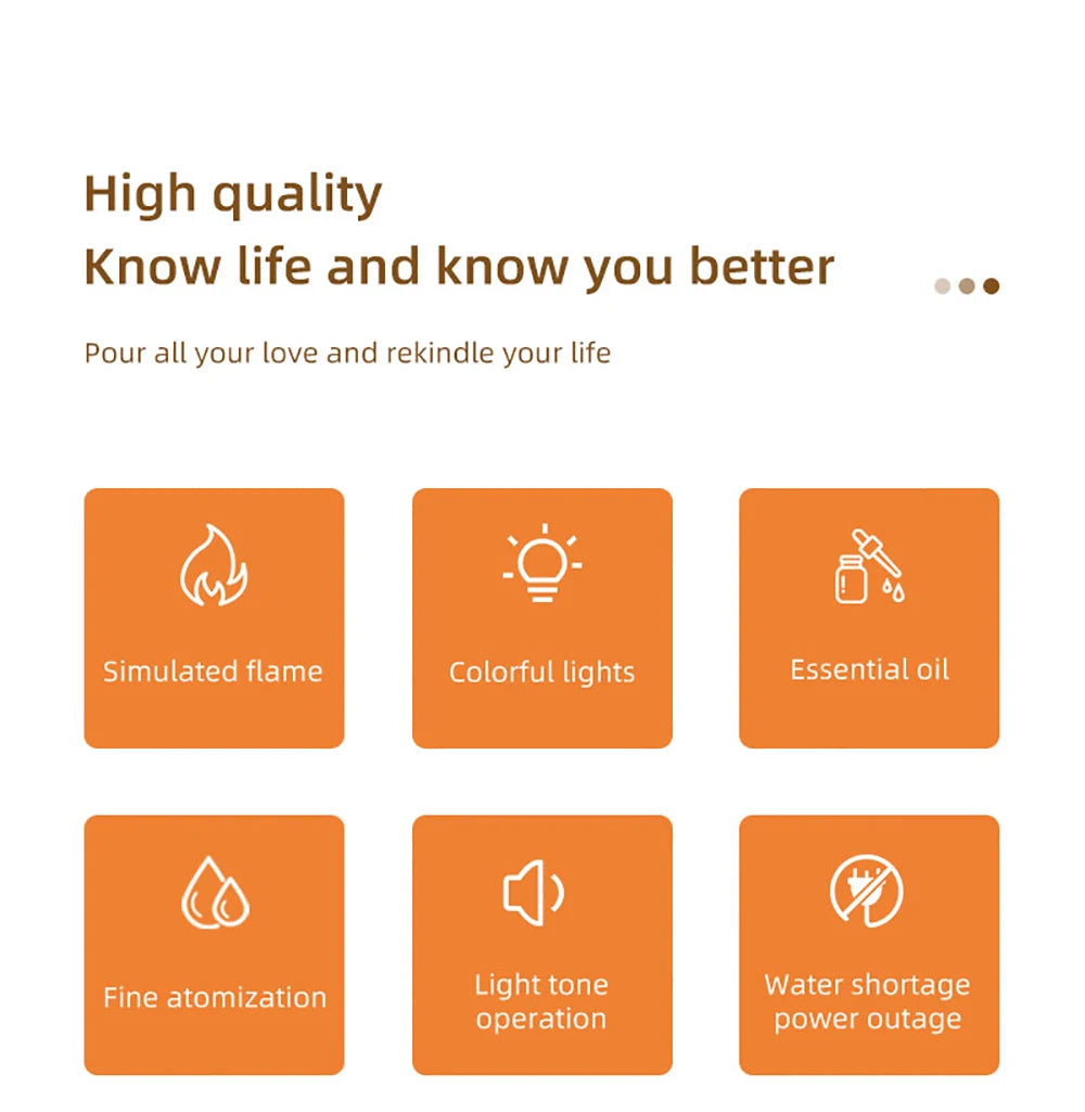 Aroma Humidifier Flame Essential Oils