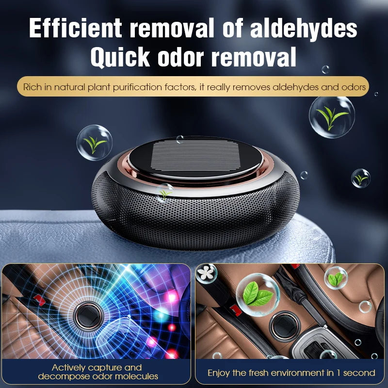 New Solar Energy Rotating Aromatherapy Car Air Freshener