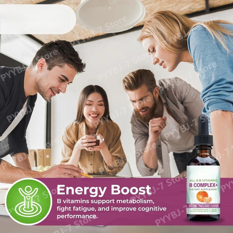 Vitamin B Complex Liquid Drops Supplement for Women Vegan