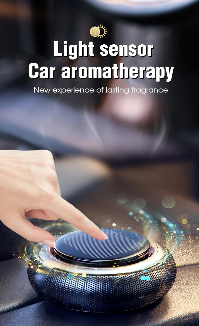 New Solar Energy Rotating Aromatherapy Car Air Freshener