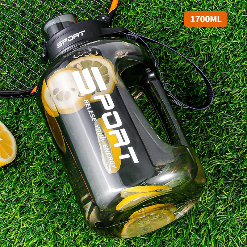 Large Water Bottle with Straw