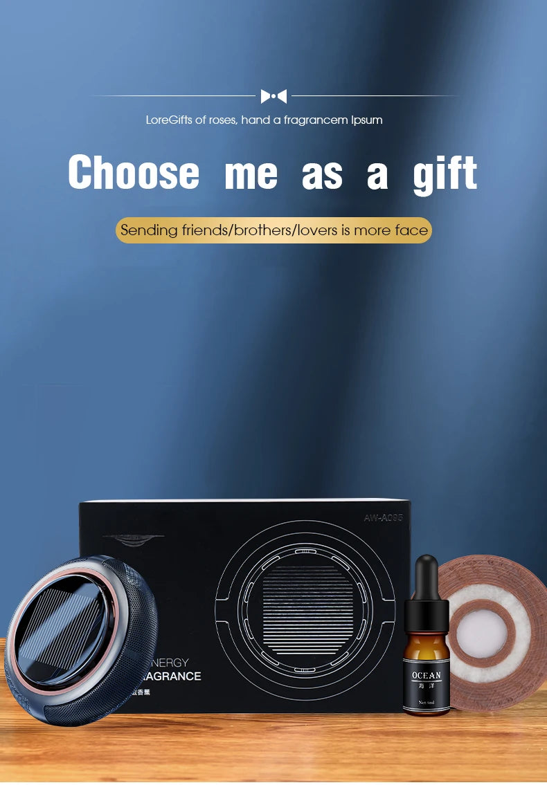 New Solar Energy Rotating Aromatherapy Car Air Freshener
