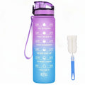Water Bottle with Times to Drink and Straw