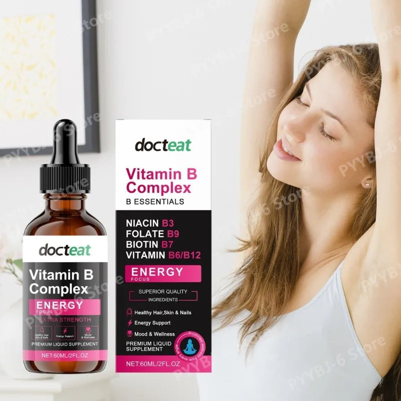 Vitamin B Complex Liquid Drops with B1 B3 B6 B7 B9 B12