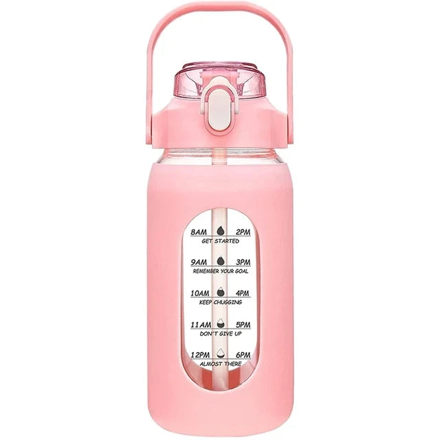 Glass Water Bottles With Straw