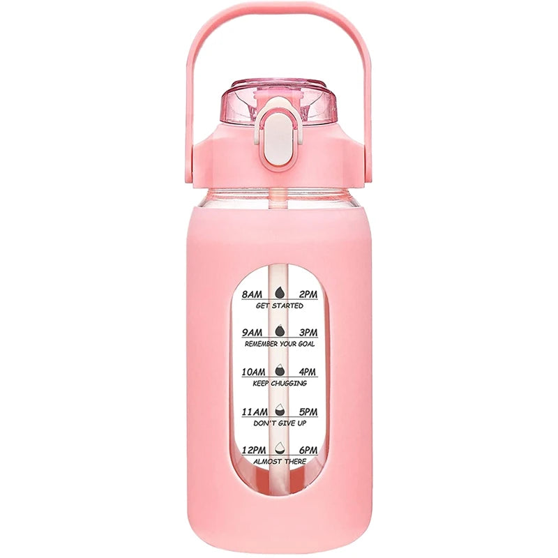 Glass Water Bottles With Straw