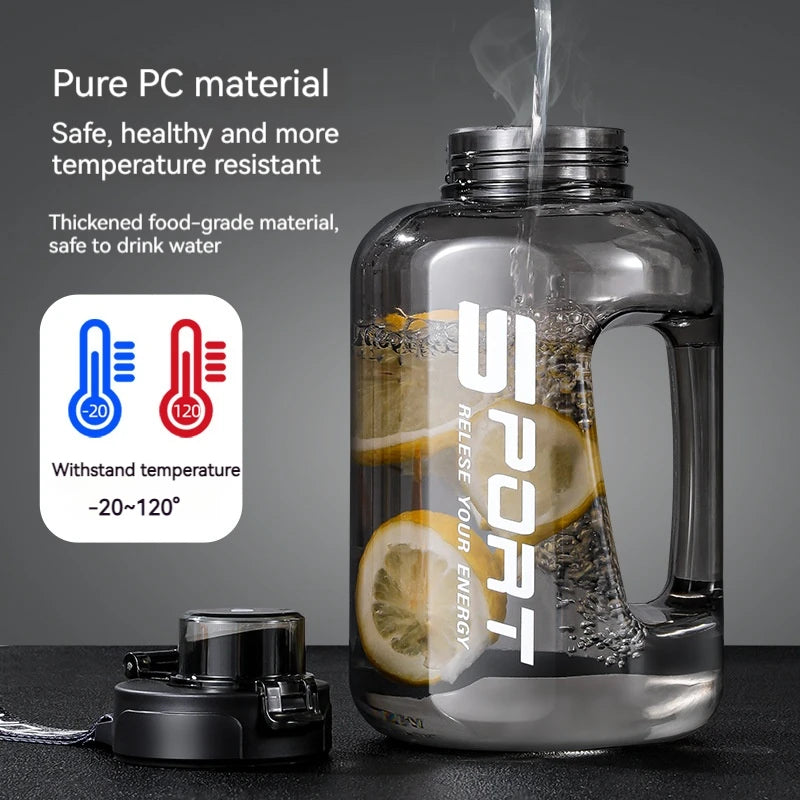 Large Water Bottle with Straw