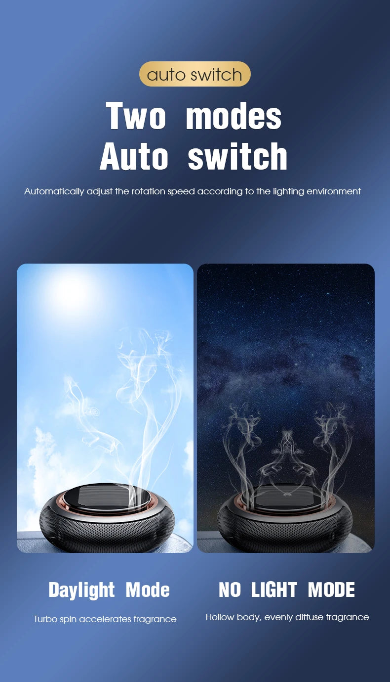 New Solar Energy Rotating Aromatherapy Car Air Freshener