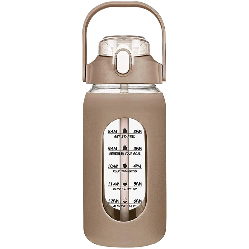 Glass Water Bottles With Straw