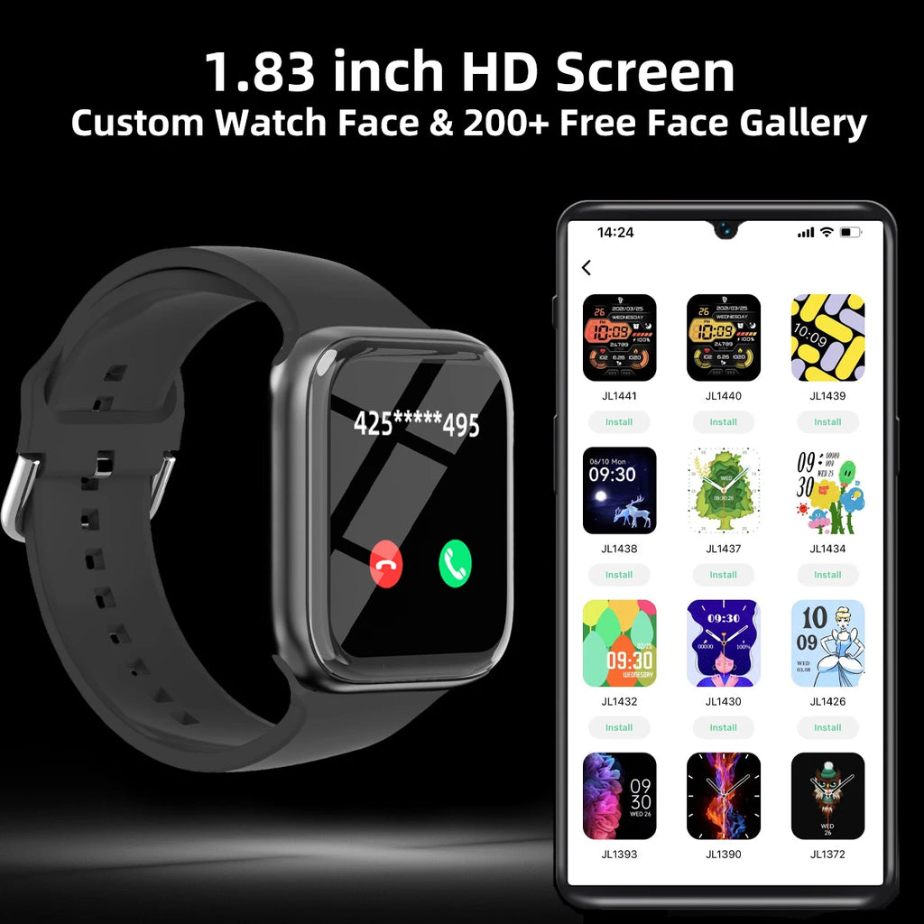 Smart Watch  Men & Women 1.83in Full Touch Screen Watch