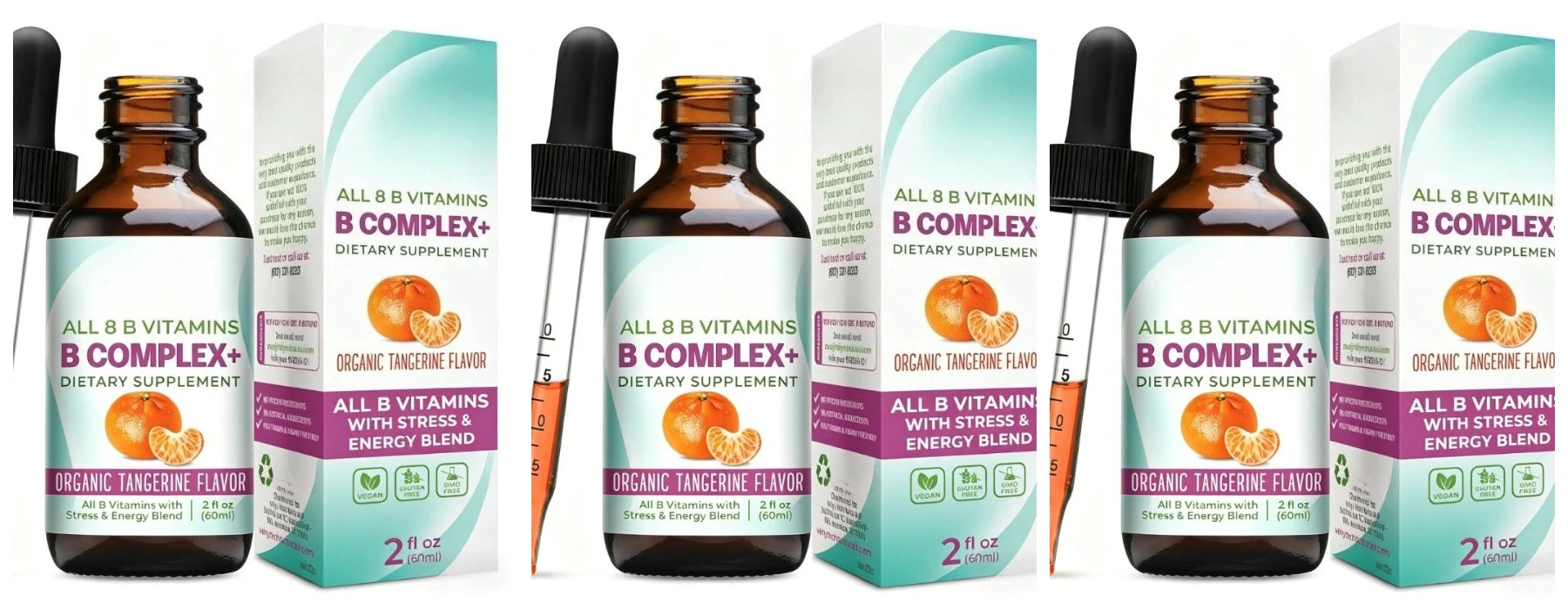 Vitamin B Complex Liquid Drops Supplement for Women Vegan